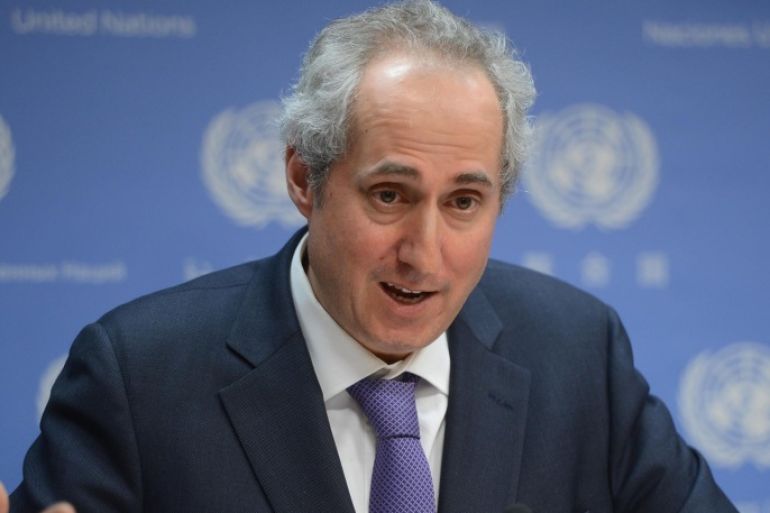 NEW YORK, UNITED STATES - MARCH 11: UN spokesman Stephane Dujarric speaks during the press conference at UN headquarters in New York, United States, on March 10, 2014.