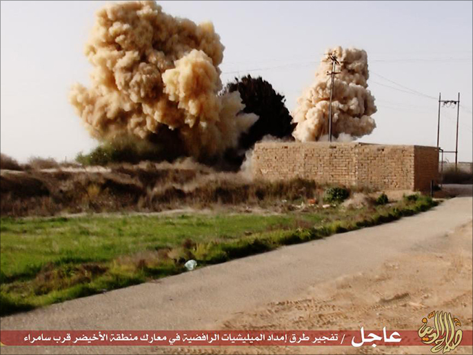 صور نشرتها مواقع مقربة من تنظيم الدولة لبعض معاركه قرب مدينة سامراء