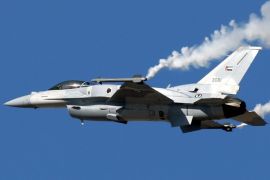 A photograph made available on 26 August 2014 shows F-16 UAE AFAD performing during an airshow as part of the Dubai Air Show, in Dubai, United Arab Emirates, 15 November 2011. US media reports on 25 August 2014 said that Egypt and the United Arab Emirates had launched airstrikes on militias supporting Islamist groups. Egypt on 24 August denied an accusation by Libya's Dawn that Egyptian warplanes were involved in airstrikes that occurred last week against Islamists in Tripoli.