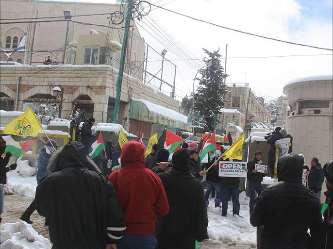 مظاهرة فتح شارع الشهداء السنوية تتحدى الاحتلال والثلوج
