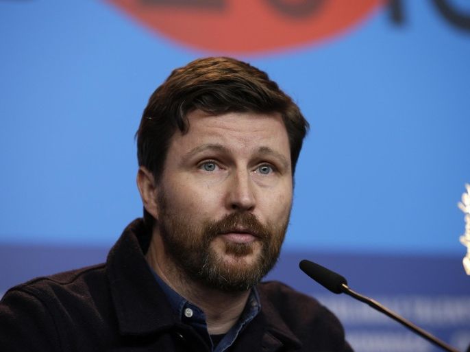 Director Andrew Haigh poses during the press conference for the film 45 Years at the 2015 Berlinale Film Festival in Berlin, Friday, Feb. 6, 2015. (AP Photo/Sohn, Michael)