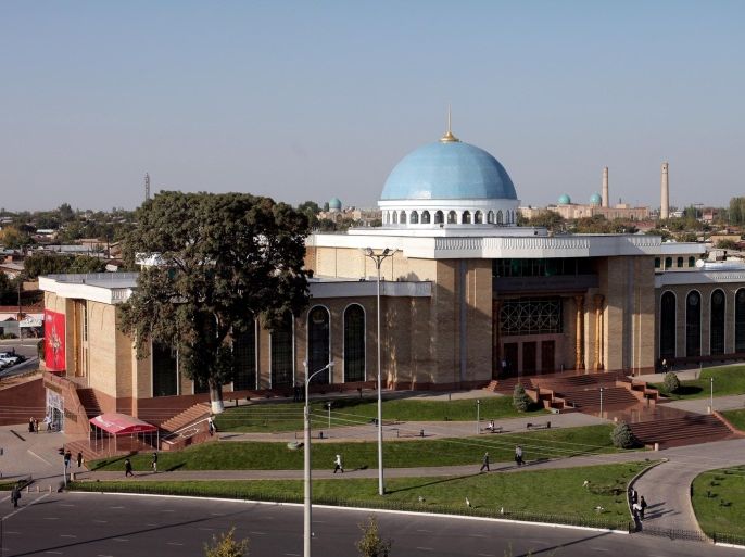 TASHKENT, UZBEKISTAN - OCTOBER 13: A general view of The Center of National Arts building on October 13, 2009 in Tashkent, Uzbekistan.