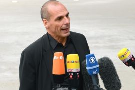 Greek Finance Minister Yanis Varoufakis speaks to media representatives in front of the European Central Bank (EZB) in Frankfurt/Main, Germany, 04 January 2015. Varoufakis describes his hour-long meeting with European Central Bank chief Mario Draghi in Frankfurt as 'constructive.' He saidhe told Draghi the economic crisis in Greece could not be treated using the methods prescribed under the terms of the country's bailout programme. The ECB said it will not be making any statement on the talks.