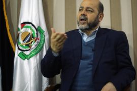 Deputy Hamas chief Moussa Abu Marzouk gestures during an interview with Reuters in Gaza City December 17, 2014. The Palestinian Islamist group Hamas should be removed from the European Union's terrorist list, an EU court ruled on Wednesday, saying the decision to include it was based on media reports not considered analysis. Hamas welcomed Wednesday's verdict. "The decision is a correction of a historical mistake the European Union had made," Abu Marzouk told Reuters. REUTERS/Mohammed Salem (GAZA - Tags: POLITICS LAW)