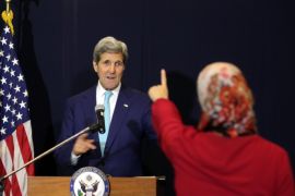 US Secretary of State John Kerry (C) acknowledges a journalist's question during a news conference in the Red Sea resort of Sharm El-Sheikh, Egypt, 14 March 2015. Kerry was attending an investment conference which was opened by Egypt's President Abdel-Fattah al-Sissi on 13 March 2015 and during which Saudi Arabia, Kuwait and the United Arab Emirates announced to provide 4 billion dollars each to support the Egyptian economy in a mix of aid, investments and deposits in the Egyptian central bank.