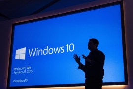 Handout image released by Microsoft showing Microsoft Executive Vice President of Operating Systems Terry Myerson speaking during a Windows 10 press conference in Redmond, Washington, USA, 21 January 2015. Windows 10 will be offered as a free and perpetual upgrade within a year from Windows 7, 8.1 and Phone 8.1, a next-generation browser code-named 'Project Spartan', universal office and other apps and an Xbox app bringing gaming on Xbox Live to PCs. EPA/MICROSOFT / HANDOUT