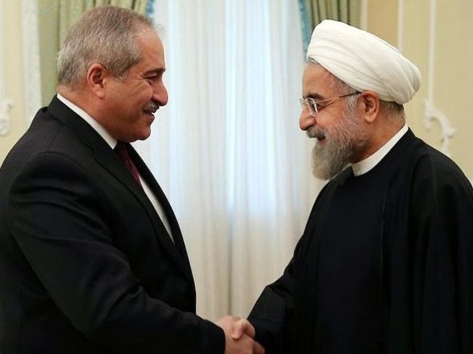 A handout picture made available by the Presidential official website shows Iranian president Hassan Rowhani (R) greeting Jordanian Foreign Minister Nasser Judeh at the presidential office in Tehran, Iran, 07 March 2015. Judeh is in Tehran for a one-day official visit expressed his idea that top-level negotiations with Iranian officials will help further promote bilateral relations in all areas including economy. EPA/PRESIDENTIAL OFFICIAL WEBSITE / HANODOUT
