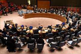 The United Nations Security Council votes during a meeting on non-proliferation in North Korea on March 4, 2015 at the United Nations in New York. AFP