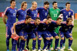 Croatia's players pose for a team picture prior to the Euro 2016 qualifying football match between Croatia and Norway at Maksimir Stadium in Zagreb,Croatia on March 28, 2015.AFP PHOTO/STRINGER