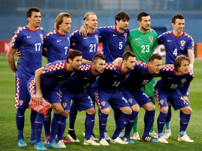 Croatia's players pose for a team picture prior to the Euro 2016 qualifying football match between Croatia and Norway at Maksimir Stadium in Zagreb,Croatia on March 28, 2015.AFP PHOTO/STRINGER