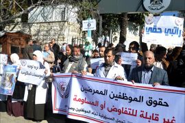 موظفون غاضبون يقتحمون مقر رئاسة الحكومة في غزة