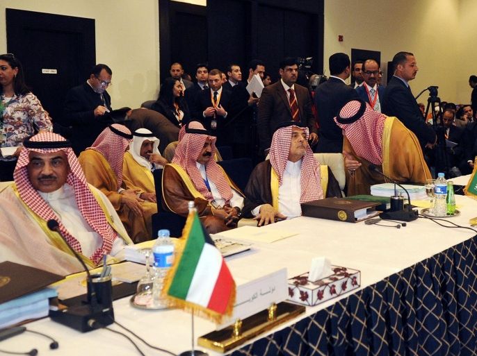 Saudi Foreign Minister, Prince Saud Al-Faisal (center - R), arttends the Arab Foreign Ministers conference in the Egyptian Red Sea resort of Sharm al-Sheikh, 26 March 2015. According to reports Arab Foriegn Ministers are meeting for a consultative session ahead of the upcoming Arab League summit 28 and 29 March with the current focus on the ongoing unrest which has led to a coalition of five Isalmic States to begin airstrikes called operation 'Firmness Storm' on targets belonging to Houthi fighter, largely in Sana'a which has resulted in the deaths of some 25 civilians and 50 casualties, as Saudi Arabia, Morocco, and Egypt among others continue to support the regime of Abd-Rabbu Mansour Hadi, who has been forced to flee Yemen's southern port city of Aden where he had attempted to set up a new Government.