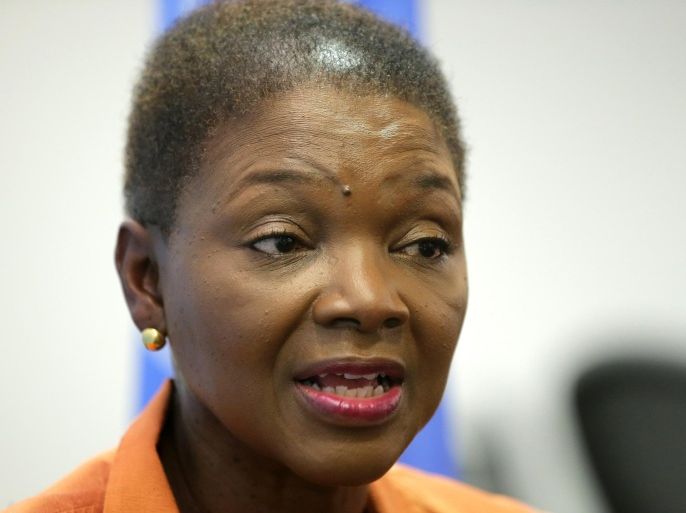 UN Under-Secretary-General for Humanitarian Affairs and Emergency Relief Coordinator Valerie Amos speaks during an interview with an AFP journalist in the Lebanese capital Beirut on March 5, 2015. AFP PHOTO / JOSEPH EID.