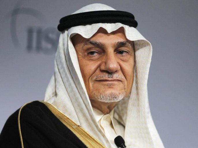 Former Head of Saudi intelligence and current Saudi King Faisal Center for Research and Islamic Studies Chairman Prince Turki Al Faisal Al Saud attends a close session meeting at the IISS Regional Security Summit - The Manama Dialogue in Manama, December 8, 2013. REUTERS/Hamad I Mohammed (BAHRAIN - Tags: POLITICS MILITARY HEADSHOT ROYALS)