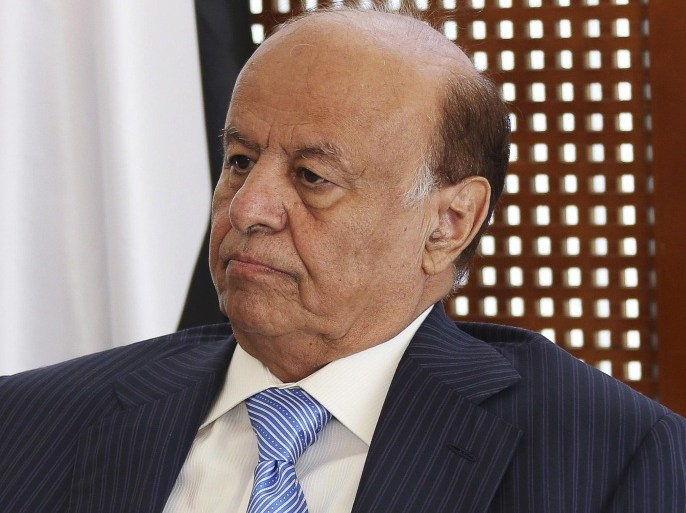 Yemen's President Abd-Rabbu Mansour Hadi attends a meeting with local officials in the southern port city of Aden March 4, 2015. Hadi has resumed official duties from southern Yemen's main city, where he fled last month after Houthi fighters put him under house arrest in Sanaa when they stormed his private residence and the presidency compound in January. REUTERS/Stringer (YEMEN - Tags: POLITICS CIVIL UNREST CONFLICT HEADSHOT)