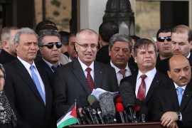 المؤتمر الصحفي لرئيس الوزراء رامي الحمدالله لدى وصوله قطاع غزة