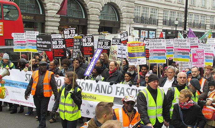 مظاهرة في بريطانيا ضد العنصرية و"الإسلاموفوبيا"