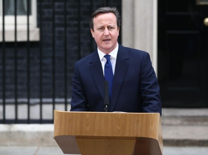 LONDON, ENGLAND - MARCH 30: British Prime Minister David Cameron speaks in front of 10 Downing Street after meeting with Queen Elizabeth II on March 30, 2015 in London, England. Campaigning in what is predicted to be Britain's closest national election in decades will start after Queen Elizabeth II dissolves Parliament today.