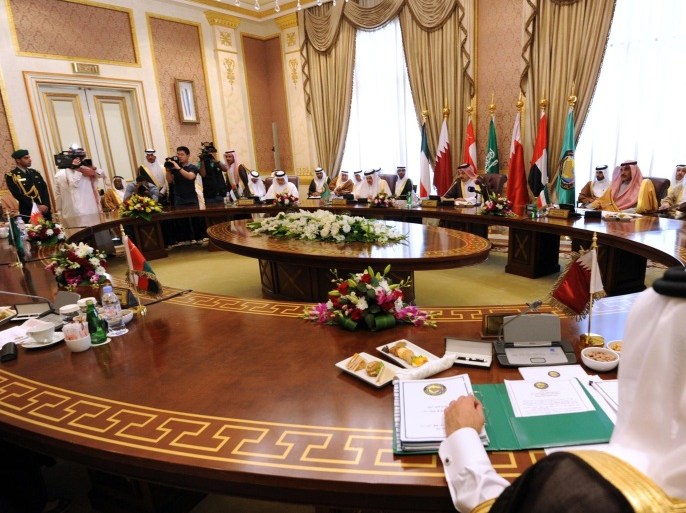 A general view shows the ordinary meeting of 134th session of the Gulf Cooperation Council (GCC), on March 12, 2015 in Riyadh. The Meeting will discuss developments on Yemen and Syria crisis. AFP PHOTO / FAYEZ NURELDINE