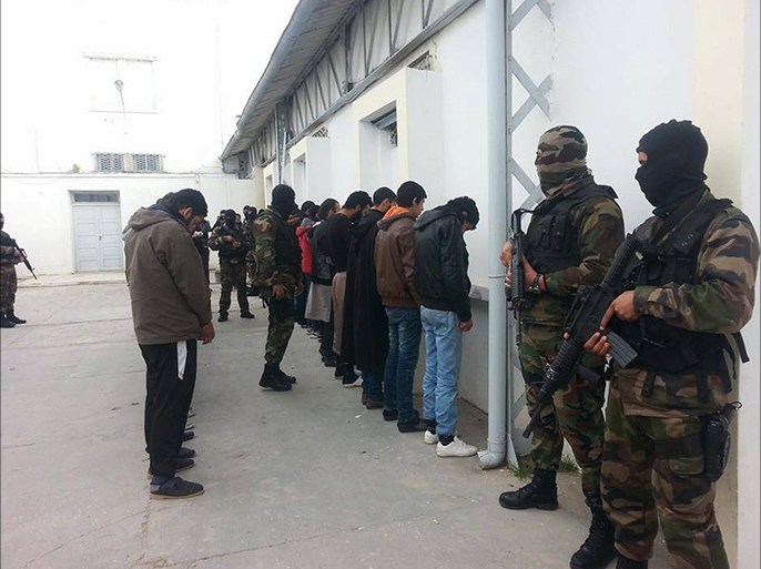 السلطات التونسية كثفت من اعتقالاتها ضدّ من تعتبرهم إرهابيين (فبراير/شباط 2015 في أحد مراكز الاعتقال التابعة لوزارة الداخلية بالعاصمة)