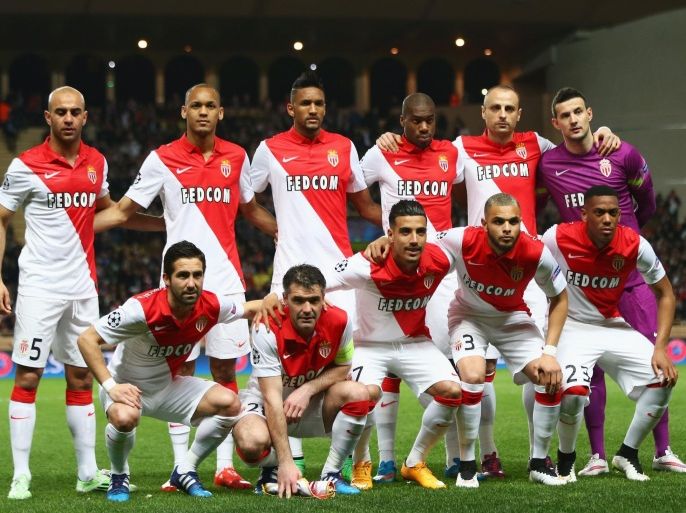 MONACO - MARCH 17: Monaco line up prior to the UEFA Champions League round of 16 second leg match between AS Monaco and Arsenal at Stade Louis II on March 17, 2015 in Monaco, Monaco.