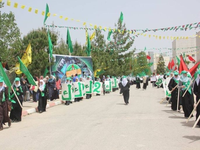 احتفال كتلة الوفاء الإسلامية بفوزها بانتخابات مجلس طلبة جامعة بيرزيت
