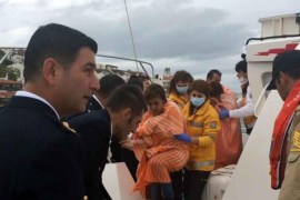 MUGLA, TURKEY - APRIL 6: Rescuers evacuate the survivors after a boat carrying illegal immigrants sank offshore Datca, Mugla, Turkey on April 6, 2015. At least four people have drowned and nine people were rescued after a boat illegally carrying migrants to the Greek islands sank in the Aegean Sea, officials said.