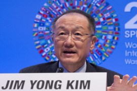 World Bank President Jim Yong Kim responds to a question from the news media at a press conference during the 2015 International Monetary Fund and World Bank Group Spring Meetings in Washington, DC, USA, 16 April 2015. The meetings run through 19 April.