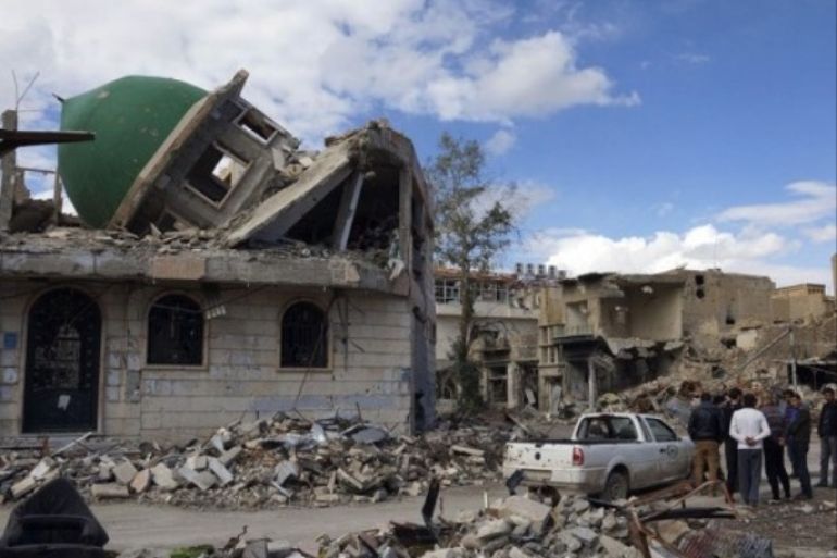 النظام اتهم الثوار بتدمير المساجد في سوريا