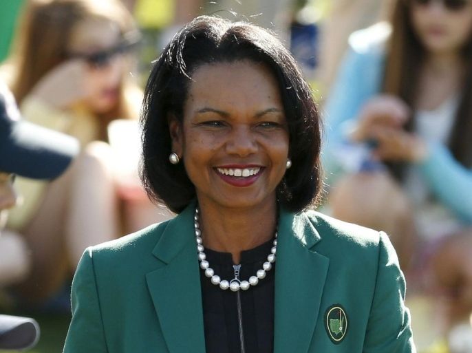 Augusta National member and former U.S. Secretary of State Condoleezza Rice looks on during the Drive, Chip and Putt National Finals at the Augusta National Golf Course in Augusta, Georgia April 5, 2015. REUTERS/Phil Noble