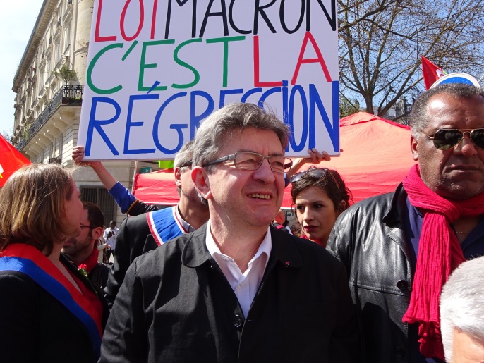 Le chef du parti de gauche Jean-Luc Mélenchon