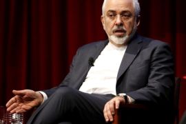 Mohammad Javad Zarif, Foreign Minister of Iran speaks at New York University Kimmel Center on April 29, 2015 in New York. AFP PHOTO / KEAN BETANCUR
