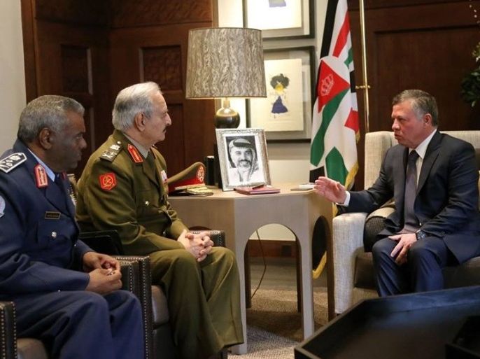 لقاء ملك الأردن عبد الله الثاني مع حفتر