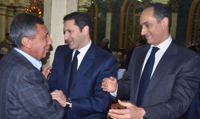 Sons of former Egyptian President, Gamal (R) and Alaa Mubarak (C), attend the funeral of the mother of Egyptian MP and writer, Mustafa Bakri, Cairo, Egypt, 11 April 2015. This is one of the first times the former President's sons have been seen in public since they were released from jail 26 January 2015 pending retrial along with Hosni Mubarak for embezzlement.