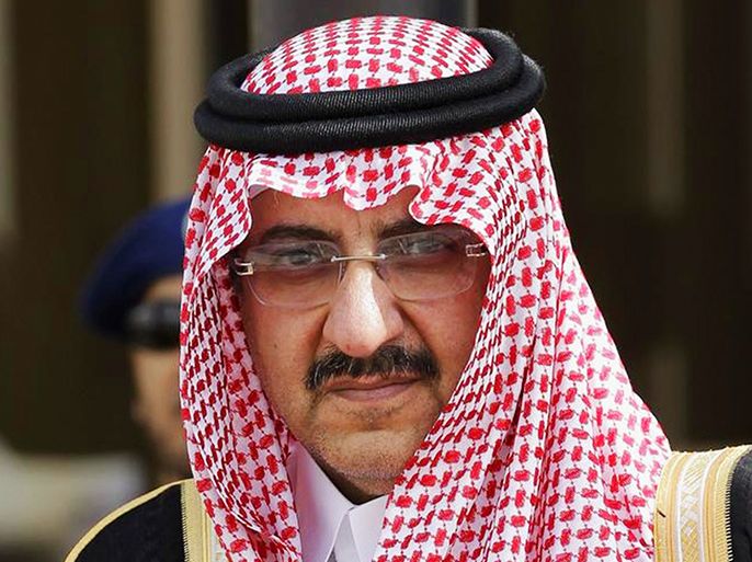 In this Monday, May 14, 2012 photo, Saudi Arabia's Interior Minister Prince Mohammed bin Nayef waits for Gulf Arab leaders ahead of the opening of Gulf Cooperation Council, also known as GCC summit, in Riyadh, Saudi Arabia. Its new king, Salman bin Abdul-Aziz Al Saud, moved swiftly Friday, Jan. 23, 2015, to name Nayef as deputy crown prince, making him the second-in-line to the throne, as he promised to continue the policies of his predecessors in a nationally televised speech. (AP Photo/Hassan Ammar)