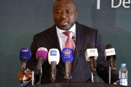 CTBTO Executive Secretary Lassina Zerbo speaks during the opening of the Integrated Field Exercise (IFE14) near the Dead Sea November 15, 2014. A full-scale exercise of an on-site nuclear inspection began by the Dead Sea in Jordan on Saturday. The exercise, being carried out by the Comprehensive Nuclear-Test-Ban Treaty Organisation (CTBTO), is based on a purely fictional but technically realistic and challenging scenario. Zerbo described this year's field exercise as "the largest" since the inception of the organisation in 1996. REUTERS/Muhammad Hamed (JORDAN - Tags: POLITICS MILITARY ENERGY)
