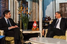نائب وزير الخارجية الأمريكي، أنطوني بلينكن، في لقائه رئيس الوزراء التونسي الحبيب الصيد