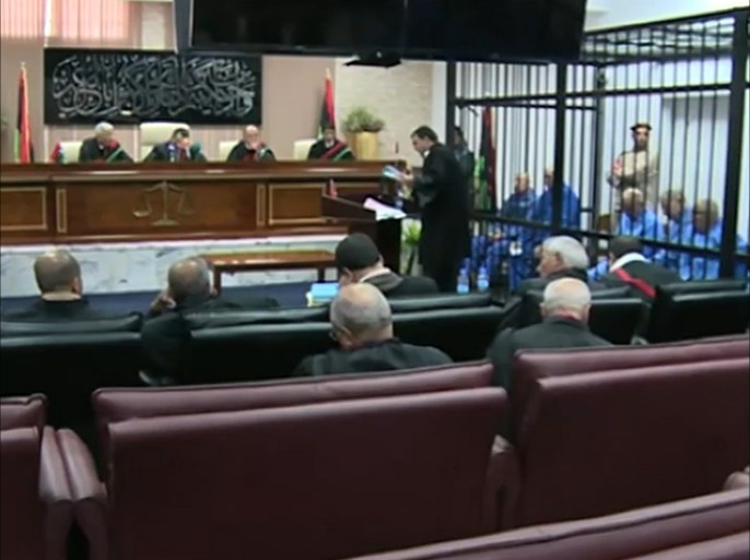محكمة استئناف طرابلـس تبدأ جلسـة استماع لبقيـة مرافعات الدفاع في محاكمة عدد من رموز نظام القذافي