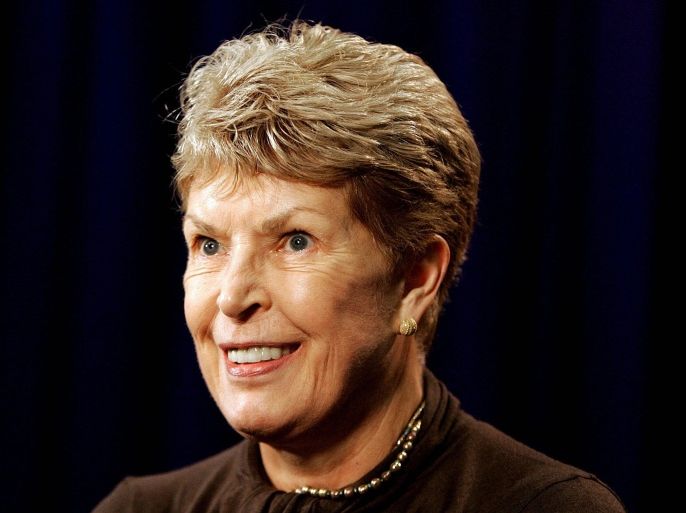 Author Ruth Rendell is interviewed by a reporter in New York City in this file photograph dated September 28, 2005. British crime writer Ruth Rendell, best known as the creator of Detective Chief Inspector Wexford, died in hospital on May 2, 2015 at the age of 85, her publisher said. Rendell, the author of more than 60 best-selling novels, had suffered a severe stroke in January. REUTERS/Seth Wenig/files