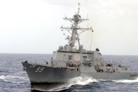 The guided-missile destroyer USS Farragut is shown in this undated photo operating in heavy seas in the Atlantic Ocean. Iranian forces boarded a Marshall Islands-flagged cargo ship in the Gulf on Tuesday after patrol boats fired warning shots across its bow and ordered it deeper into Iranian waters, the Pentagon said. The closest U.S. warship was more than 60 miles away, he said, and the U.S. military instructed destroyer USS Farragut to head towards the cargo ship, which was passing through the Strait of Hormuz at the time. REUTERS/Aaron Chase/U.S. Navy/Handout FOR EDITORIAL USE ONLY. NOT FOR SALE FOR MARKETING OR ADVERTISING CAMPAIGNS. THIS IMAGE HAS BEEN SUPPLIED BY A THIRD PARTY. IT IS DISTRIBUTED, EXACTLY AS RECEIVED BY REUTERS, AS A SERVICE TO CLIENTS