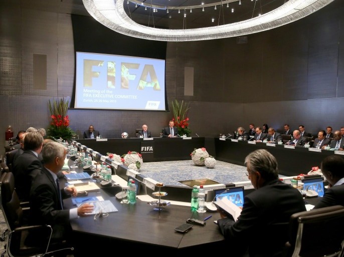 ZURICH, SWITZERLAND - MAY 25: General view during the Executive Committee meeting at the FIFA Headquarter on May 25, 2015 in Zurich, Switzerland.