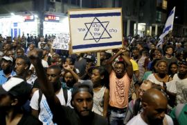 Israelis members of the Ethiopian community during a protest against racism and what they say is excessive aggression by Israeli police, in central Tel Aviv, Israel, 18 May 2015. Several hundred members of the Ethiopian community blocked roads, shouted slogans and called for equality and a halt of excessive police violence.