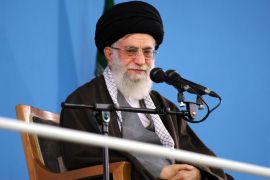 TEHRAN, IRAN - MAY 6: Iran's religious Leader Ayatollah Ali Khamenei addresses to teachers during the Teachers' Day in Tehran, Iran on May 6, 2015.