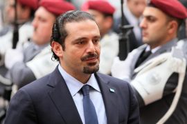 BEIRUT, LEBANON - FEBRUARY 23: Former Lebanese Prime Minister (PM) and leader of Future Movement Saad Hariri arrives Governmental Palace (Grand Serail) to meet with Lebanese PM Tammam Salam (not seen) in Beirut, Lebanon on February 23, 2015.
