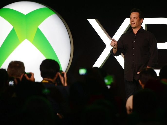 Director of the Xbox department at Microsoft, Phil Spencer speaks during a press conference on the unveiling of new games for the Xbox console in the run up to the computer gaming expo Gamescom in Cologne, Germany, 12 August 2014.