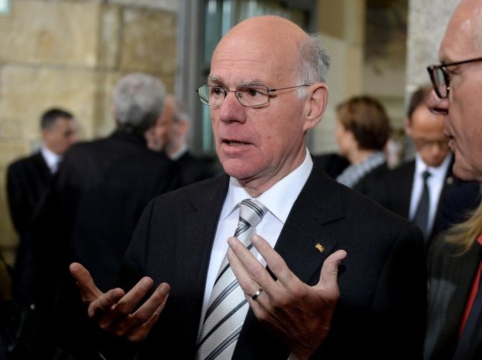 AACHEN, GERMANY - MAY 14: The President of the German Parliament Norbert Lammert is seen during the International Charlemange Prize Of Aachen 2015 (Der Internationale Karlspreis zu Aachen) on May 14, 2015 in Aachen, Germany. The International Charlemagne Prize, one of the most prestigious European prizes, is awarded once a year since 1950 by the city of Aachen to people for distinguished service on behalf of European unification.