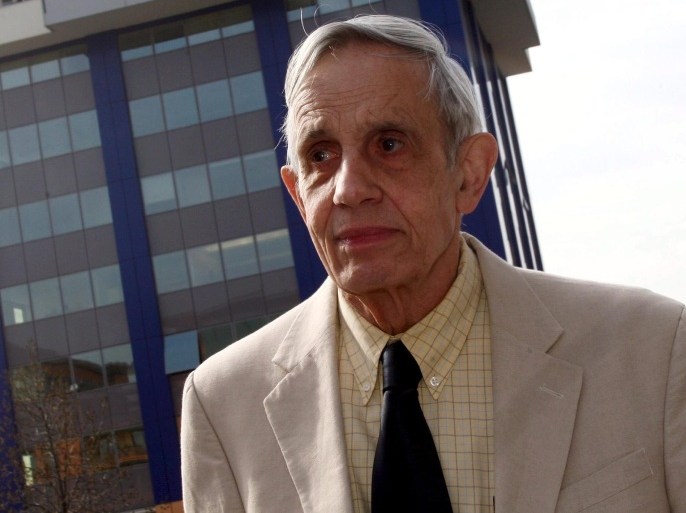 (FILE) A file picture dated 18 March 2008 of Nobel Laureate, US mathematician John Nash attending a so-called 'Meeting for Extraordinary Minds' in Brescia, Italy. According to reports from 24 May 2015, John Nash and his wife died on 23 May 2015 in a car accident in New Jersey, USA. Nash's life story was the basis for Hollywood film 'A Beautiful Mind'.