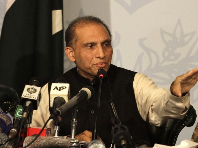 Pakistan Foreign Secretary Aizaz Chaudhry brief journalists about a crash of a Pakistani military helicopter, in Islamabad, Pakistan 08 May 2015. Reported engine failure caused the crash of a Pakistani military helicopter that killed seven people, including the ambassadors of Norway and the Philippines, Foreign Secretary Aizaz Chaudhry says. The voice recorder of the aircraft has been found and an investigation into the crash, which also killed the wives of the Indonesian and Malaysian ambassadors, was launched, Chaudhry says.