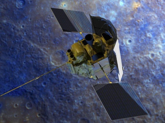 NASA's Messenger spacecraft is shown in this undated artist's rendering provided by NASA April 30, 2015. NASA's pioneering Messenger spacecraft is expected to end its four-year study of the planet Mercury by crashing into the planet's surface, scientists said Thursday. Out of fuel to raise its orbit, Messenger is being pushed down by the sun's gravity closer and closer to the surface of the planet Mercury. REUTERS/NASA/Handout via Reuters