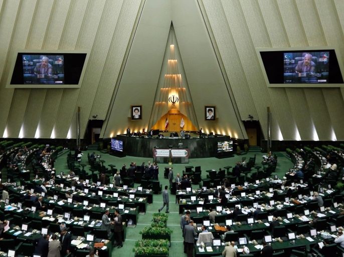 A general view of the parliamentary session in Tehran, Iran, 23 June 2015. Iran's parliament on 21 June voted overwhelmingly to ban inspection of the country's military bases by investigators from the UN's nuclear watchdog, Iranian media reported. More than 93 per cent of parliamentary members also voted to ban inspectors from the International Atomic Energy Agency from carrying out interviews with Iranian nuclear scientists.